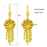 Ethiopia Tassle Drop Earrings Copper Plated Jewelry For Girls