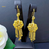 Ethiopia Tassle Drop Earrings Copper Plated Jewelry For Girls
