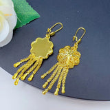 Ethiopia Tassle Drop Earrings Copper Plated Jewelry For Girls