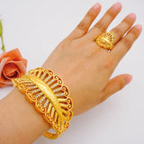 Ethiopian Cuff Bracelet Bangle With Ring For Women Middle East Wedding Jewelry
