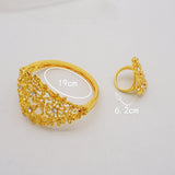 Ethiopian Cuff Bracelet Bangle With Ring For Women Middle East Wedding Jewelry