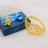 Ethiopian Cuff Bracelet Bangle With Ring For Women Middle East Wedding Jewelry