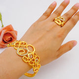 Ethiopian Cuff Bracelet Bangle With Ring For Women Middle East Wedding Jewelry
