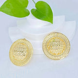 Dubai Copper Earrings Round Shape 18K Plated African Brazilian Bridal