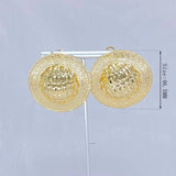 Dubai Copper Earrings Round Shape 18K Plated African Brazilian Bridal