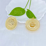 Dubai Copper Earrings Round Shape 18K Plated African Brazilian Bridal