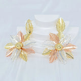 Dubai Multicolour Flower Clip Earrings for Women Daily Wear