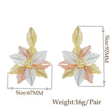 Dubai Multicolour Flower Clip Earrings for Women Daily Wear