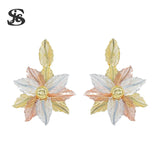 Dubai Multicolour Flower Clip Earrings for Women Daily Wear