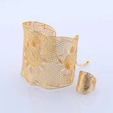 Dubai Bangle With Ring For Women Nigerian Wedding Party Jewelry