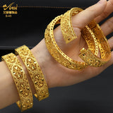 Dubai Bangles For Women Plated Indian African Hard Bracelets Charm Wedding