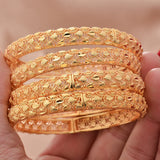 Dubai Bangles For Women Plated Indian African Hard Bracelets