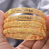 Dubai Bangles For Women Plated Indian African Hard Bracelets Charm
