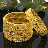 Dubai Bangles For Women Plated Indian African Hard Bracelets Charm Wedding