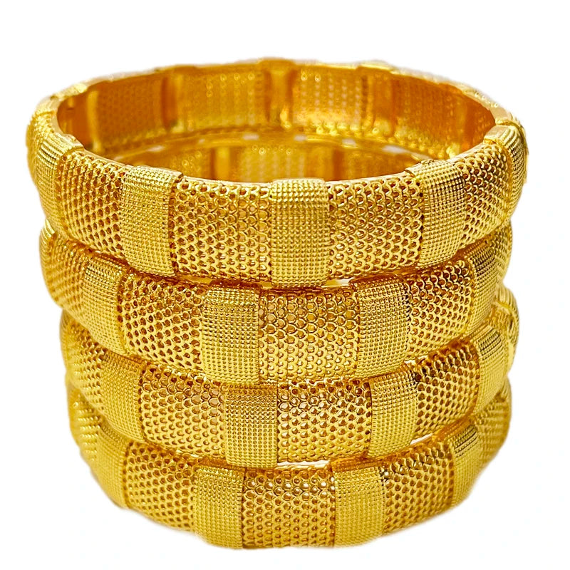 Dubai Bangles Plated Indian African Hard Bracelets Wedding Jewelry