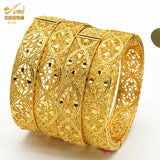 Dubai Bangles For Women Plated Indian African Hard Bracelets Charm Wedding