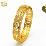 Dubai Bangles For Women Plated Indian African Hard Bracelets Charm Wedding