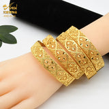 Dubai Bangles For Women Plated Indian African Hard Bracelets Charm Wedding