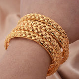 Dubai Bangles For Women Plated Indian African Hard Bracelets