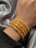 Dubai Bangles For Women Plated Indian African Hard Bracelets Charm