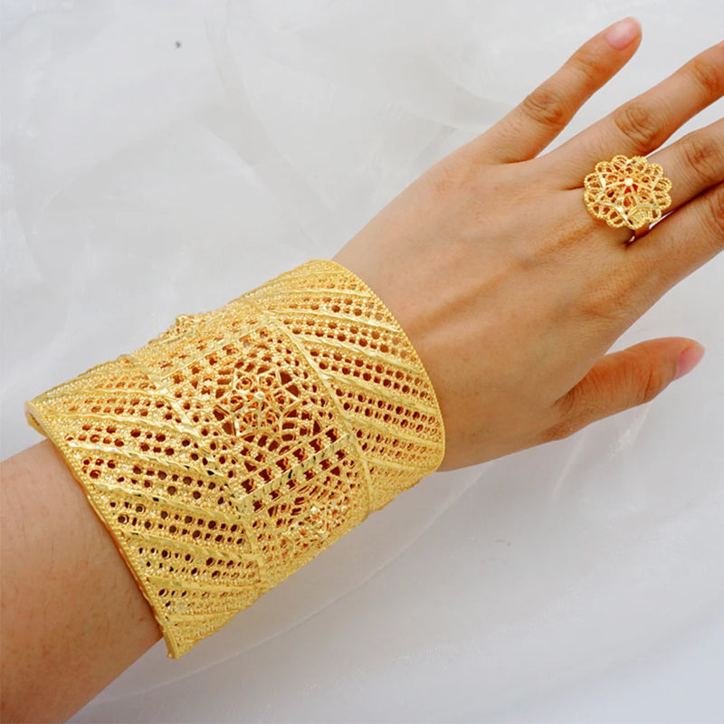 Dubai Bangles & Ring Indian Bracelet For Women African Charm Ethiopian