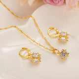Dubai Jewelry Set 18K Plating Earrings & Pendant with Necklace