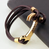 Dubai Stainless Steel Leather Bracelet Men Gift