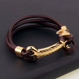 Dubai Stainless Steel Leather Bracelet Men Gift