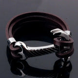Dubai Stainless Steel Leather Bracelet Men Gift