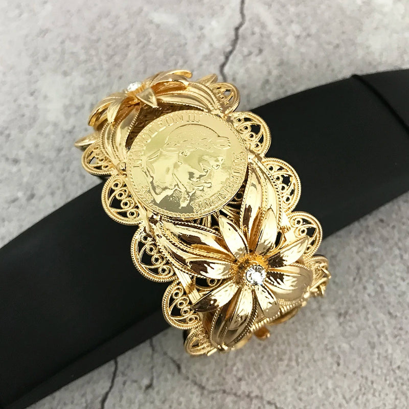 Dubai Wide Coin Bracelet Women's Wedding Dress Wrist Ornament