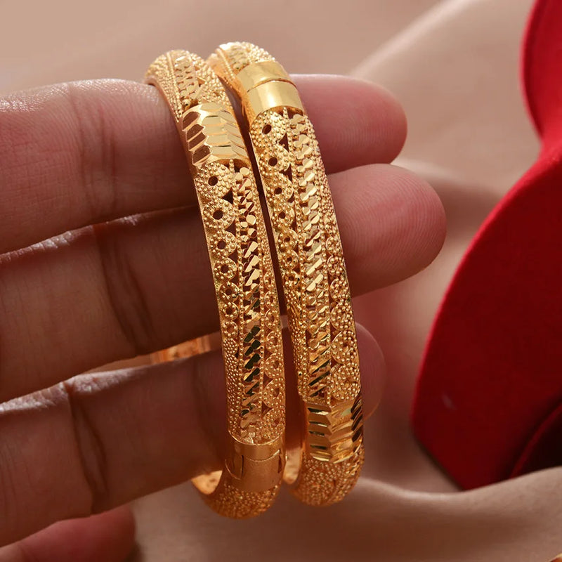 Dubai Plated Bangles For Women Indian Bracelets Nigerian Moroccan Bridal