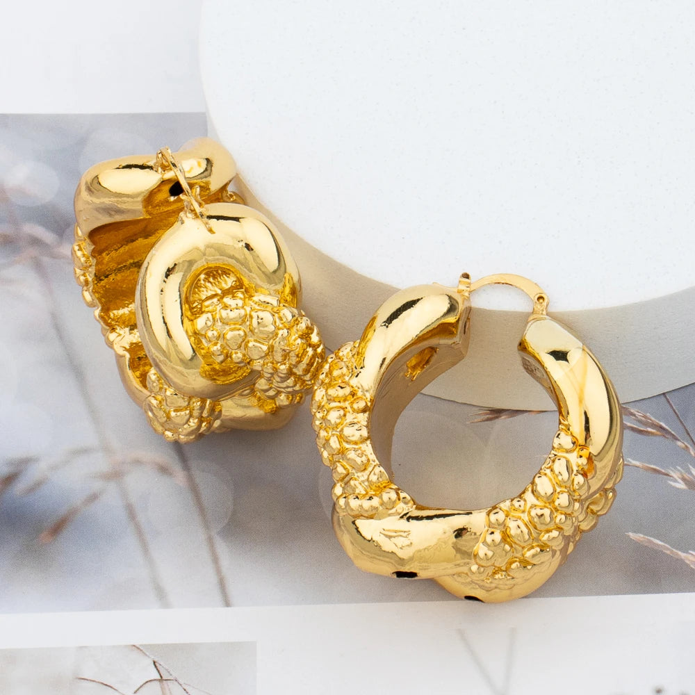 Dubai Plated Earrings for Women African Hoop Earrings