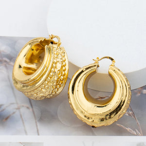 Dubai Plated Earrings for Women African Hoop Earrings