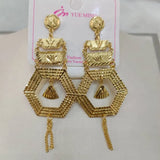 Dubai Plated Earrings for Women Tassel Ethiopian African Earrings