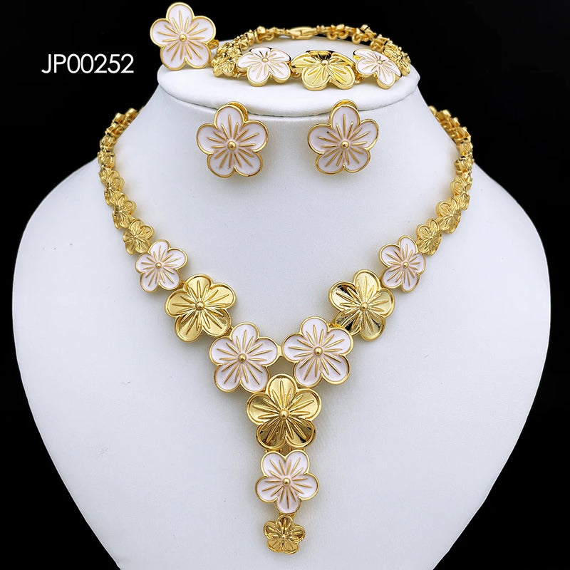 Dubai Plated Jewelry Sets Women s Necklace Earrings Pendant Nigeria Bridal