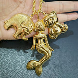 Dubai Plated Pendant with Chain Copper Jewelry Charm Chain For Men and Women