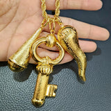 Dubai Plated Pendant with Chain Copper Jewelry Charm Chain For Men and Women