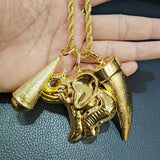 Dubai Plated Pendant with Chain Copper Jewelry Charm Chain For Men and Women