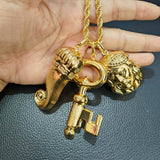 Dubai Plated Pendant with Chain Copper Jewelry Charm Chain For Men and Women