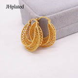 Dubai Round Piercing Hoop Earrings Geometric Punk Ear Buckle Huggie Earrings