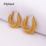 Dubai Round Piercing Hoop Earrings Geometric Punk Ear Buckle Huggie Earrings