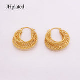 Dubai Round Piercing Hoop Earrings Geometric Punk Ear Buckle Huggie Earrings