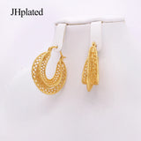 Dubai Round Piercing Hoop Earrings Geometric Punk Ear Buckle Huggie Earrings