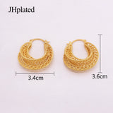 Dubai Round Piercing Hoop Earrings Geometric Punk Ear Buckle Huggie Earrings