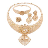 Dubai Jewelry Set Women Necklace Earrings Bracelet Ring African Beads
