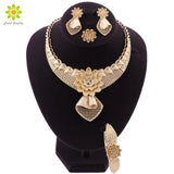 Dubai Jewelry Set Women Necklace Earrings Bracelet Ring African Beads