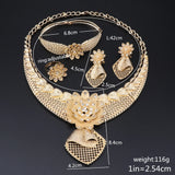 Dubai Jewelry Set Women Necklace Earrings Bracelet Ring African Beads