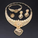 Dubai Jewelry Set Women Necklace Earrings Bracelet Ring African Beads