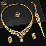 Dubai Jewelry Set Indian Bride Wedding Four Piece Set