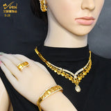 Dubai Jewelry Set Indian Bride Wedding Four Piece Set